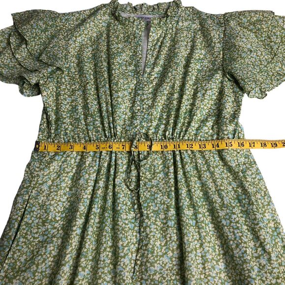 Olivia James The Label Dress Womens L Floral Delia Maxi Flutter Sleeve Cottage - Picture 13 of 16